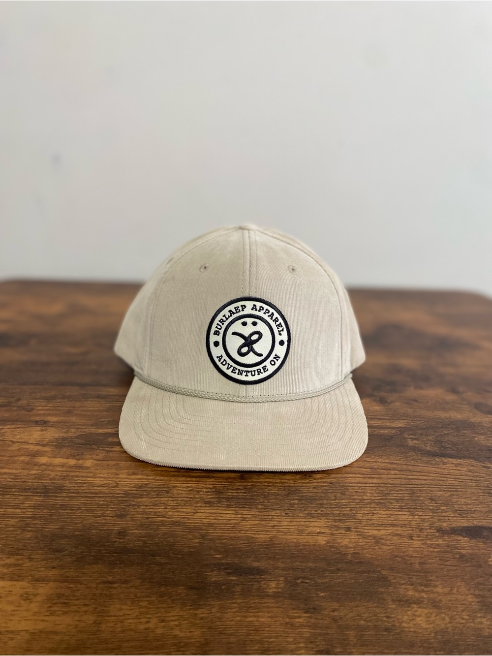 Burleap Apparel Men's Cream Adventure Patch Hat